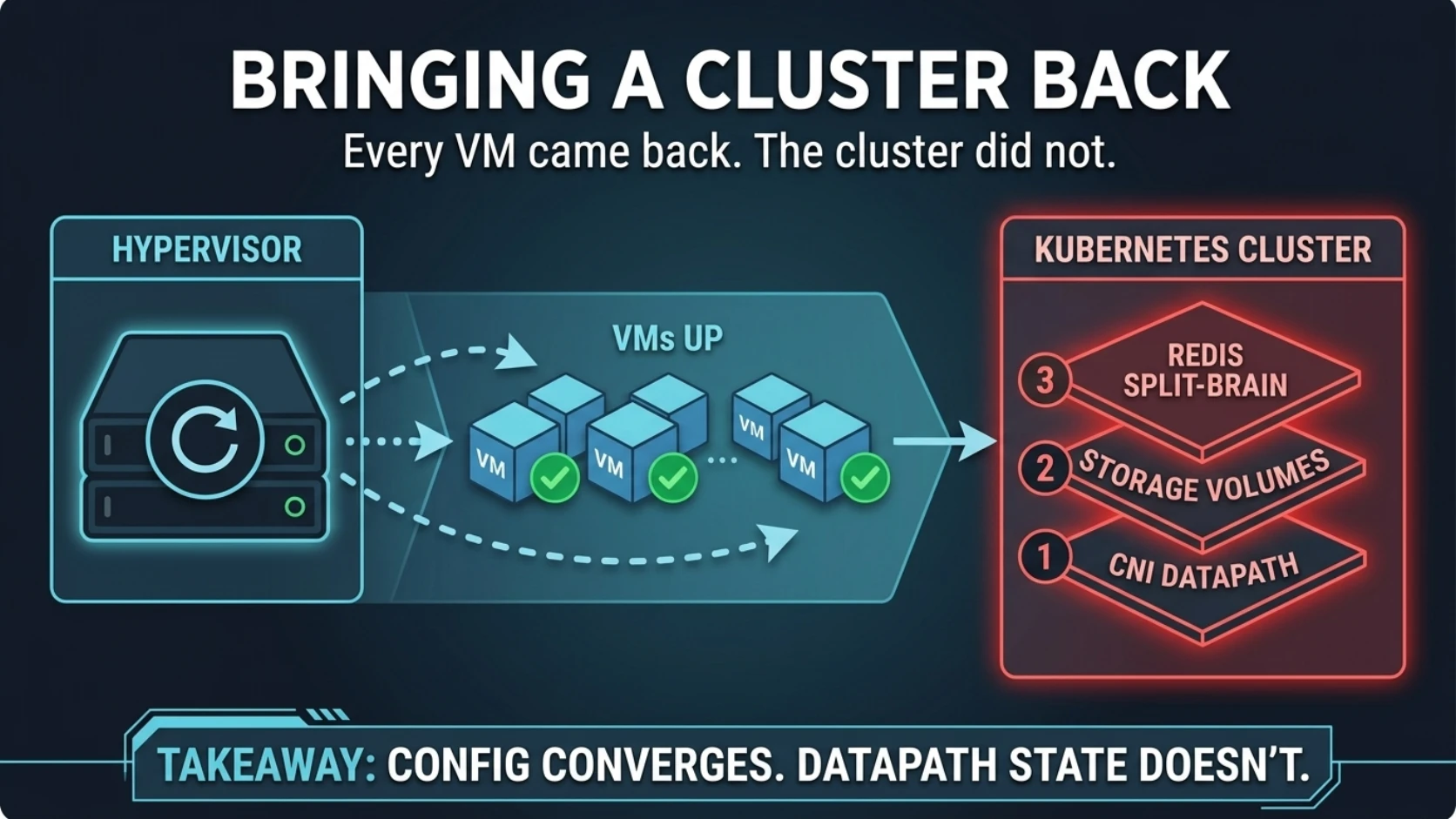 Bringing a cluster back after the host rebooted